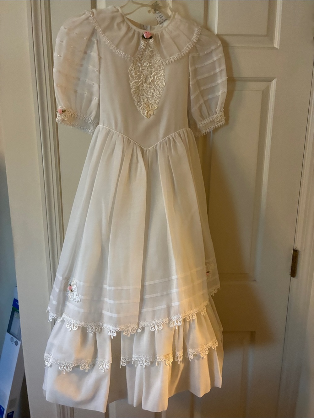 Vtg Ruth of Carolina Heirloom Dress & Train Set size 7 As Is